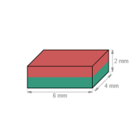 Quadermagnet 6mm x 4mm x 2mm
