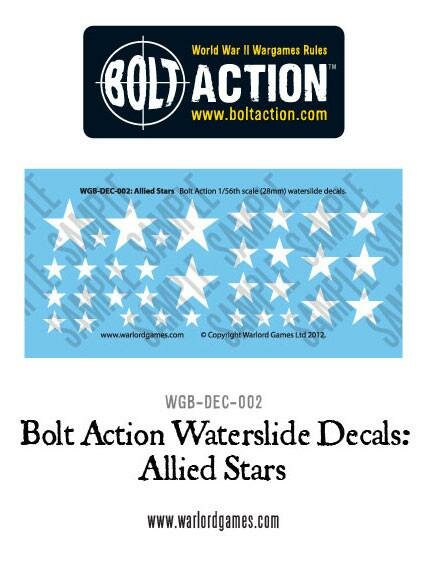 Bolt Action: Allied Stars Decal Sheet
