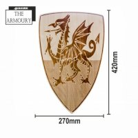Etched Shield: Tudor Welsh Dragon