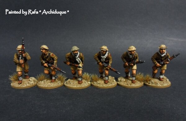 Free French Foreign Legion Advancing wearing Helmets