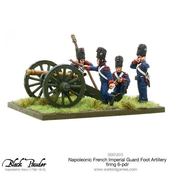 Napoleonic French Imperial Guard Foot Artillery firing 6-pdr