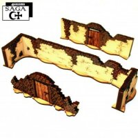 28mm Saga: Arabic Tall Walls with Two Gates