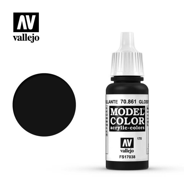Vallejo: Model Colour - 170 Tiefschwarz (Glossy Black) (70.861)