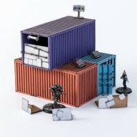 3 x Damaged Stacked Containers A (Option 2)