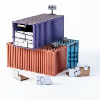 3 x Damaged Stacked Containers A (Option 3)