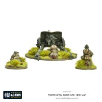 French Army 47mm Medium Anti-Tank Gun + MDF Base