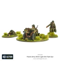 French Army 25mm Light Anti-Tank Gun + MDF Base
