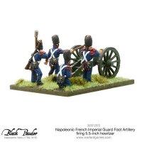 Napoleonic French Imperial Guard Foot Artillery firing 5.5-inch Howitzer