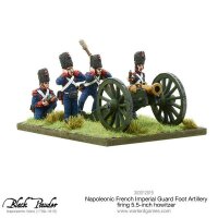Napoleonic French Imperial Guard Foot Artillery firing 5.5-inch Howitzer