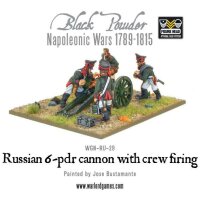 Napoleonic Russian 6 pdr Cannon 1809-1815 with Crew Firing