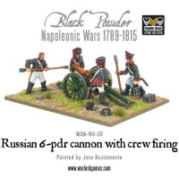 Napoleonic Russian 6 pdr Cannon 1809-1815 with Crew Firing