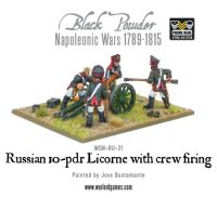 Napoleonic Russian 10-pdr Licorne Howitzer 1809-1815 with Crew Firing