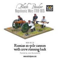 Napoleonic Russian 12 pdr Cannon 1809-1815 with Crew Running Back