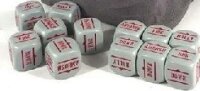 Bolt Action: Orders Dice - Grey with Red Writing