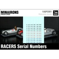 1/100 Racing Cars Serial Numbers
