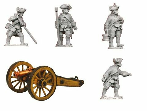 Seven Years War: Austrian 3pdr Cannon & 4 Crew