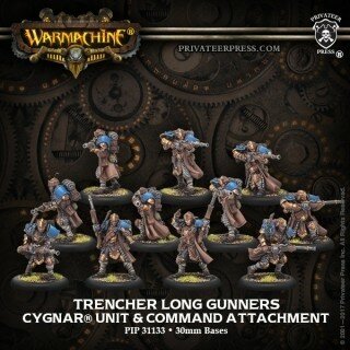 Cygnar: Trencher Long Gunners – Unit and Command Attachment