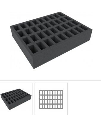 70mm Full-Size Schaumstoff mit 36 Fächern und Boden