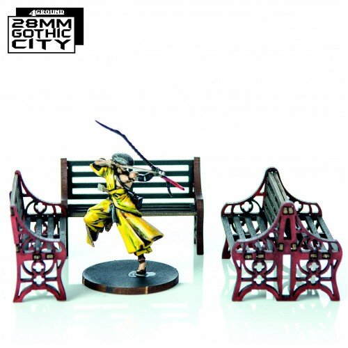 28mm Red Ornate Benches