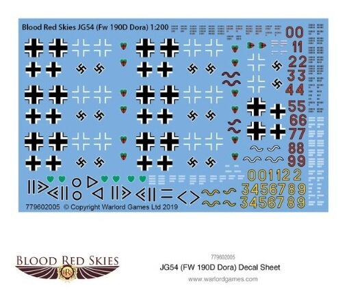 JG54 (Fw 190D Dora) Decal Sheet