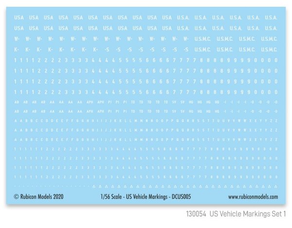 US Vehicle Markings Set 1 (Vehicle Registration & Bumper Code)