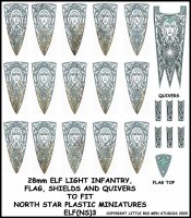 Oathmark: Elf Light Infantry Banner & Shields