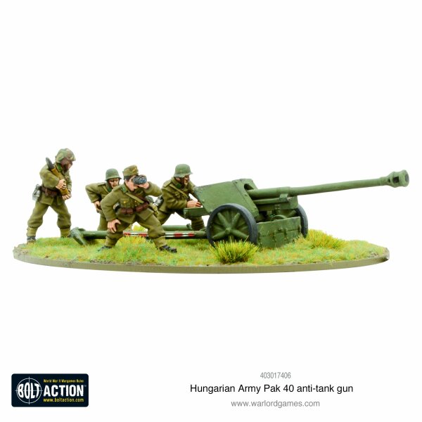 Hungarian Army Pak 40 Anti-Tank Gun + Oval Base