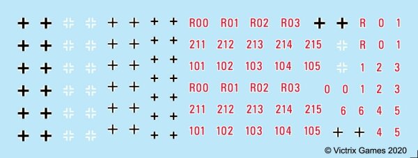 12mm / 1:144 Transfers: German Crosses and Red Numbers