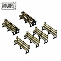 6 x Red Iron Frame Benches