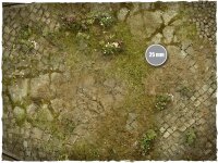 6` x 4` Game Mat: Cobblestone Streets v2