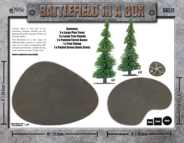 Battlefield in a Box Large Pine Wood 28mm 32mm 35mm Gelände Terrain Bäume Wald 