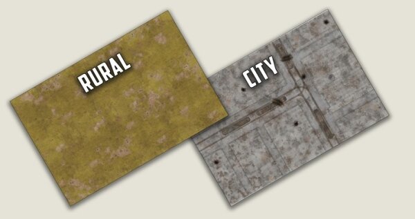 Gaming Mat: Brown/City (Double-Sided)