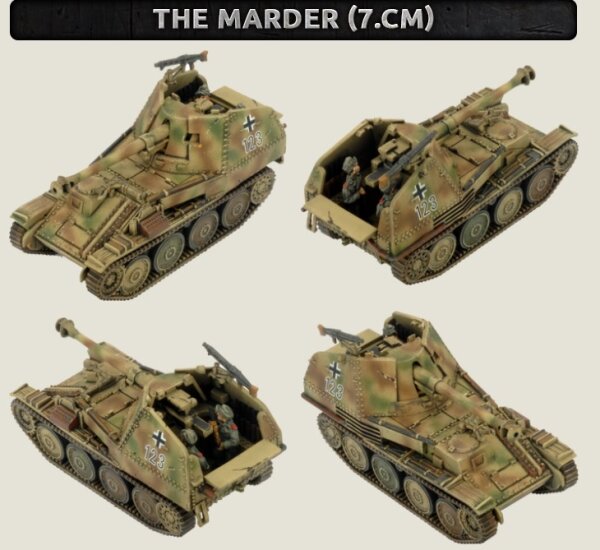 x5 Plastic Flames of War GBX167 Hetzer/Marder Tank Hunter Platoon 