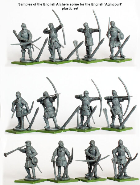 100 years War Agincourt 28mm Late Medieval Longbowmen historical unpainted