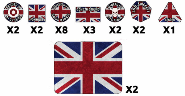 World War III: Team Yankee - British Token & Objective Set