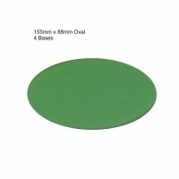 155mm x 88mm Oval Bases - Green (x4)