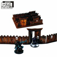 28mm Fabled Realms Village Fencing with Gates