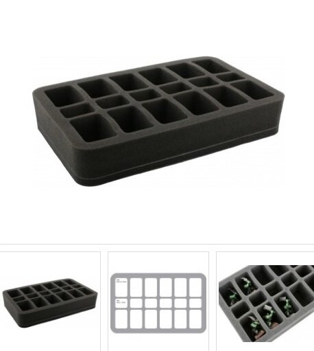 50mm Half-Size Tray & Base - 12 Medium & 6 Small Bases