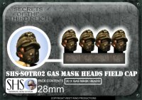 German Gas Mask Heads in Field Caps