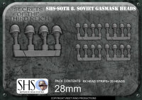 Soviet Gas Mask Heads in Helmets