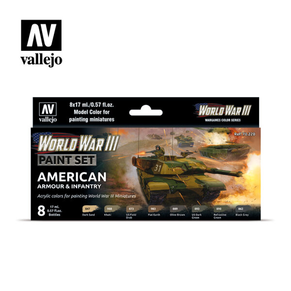 Vallejo: World War III Paint Set - WWIII American Armour & Infantry