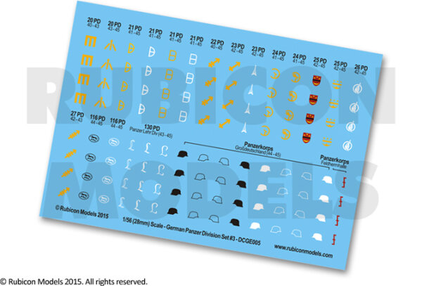 German Panzer Division Set #3 Decals