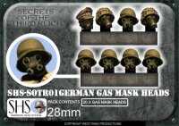 German Gas Mask Heads in Helmets