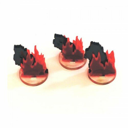 4Ground: 3 x 1" Flaming Wreckage Markers