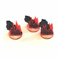 4Ground: 3 x 1" Flaming Wreckage Markers