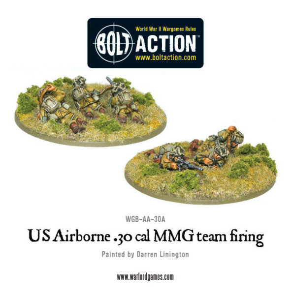 US Airborne 30 Cal MMG Team Firing