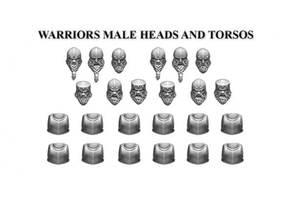 Forgotten World: Stone Realm - Warriors Male Heads & Torsos