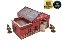 28mm WW2 Normandy Garage with Petrol Station