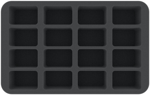 50mm Half-Size Schaumstoffeinlage: 16 Mittlere Fächer (Medium Bases)