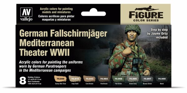 Vallejo: Model Color Set - German Fallschirmjäger Mediterranean Theater WWII